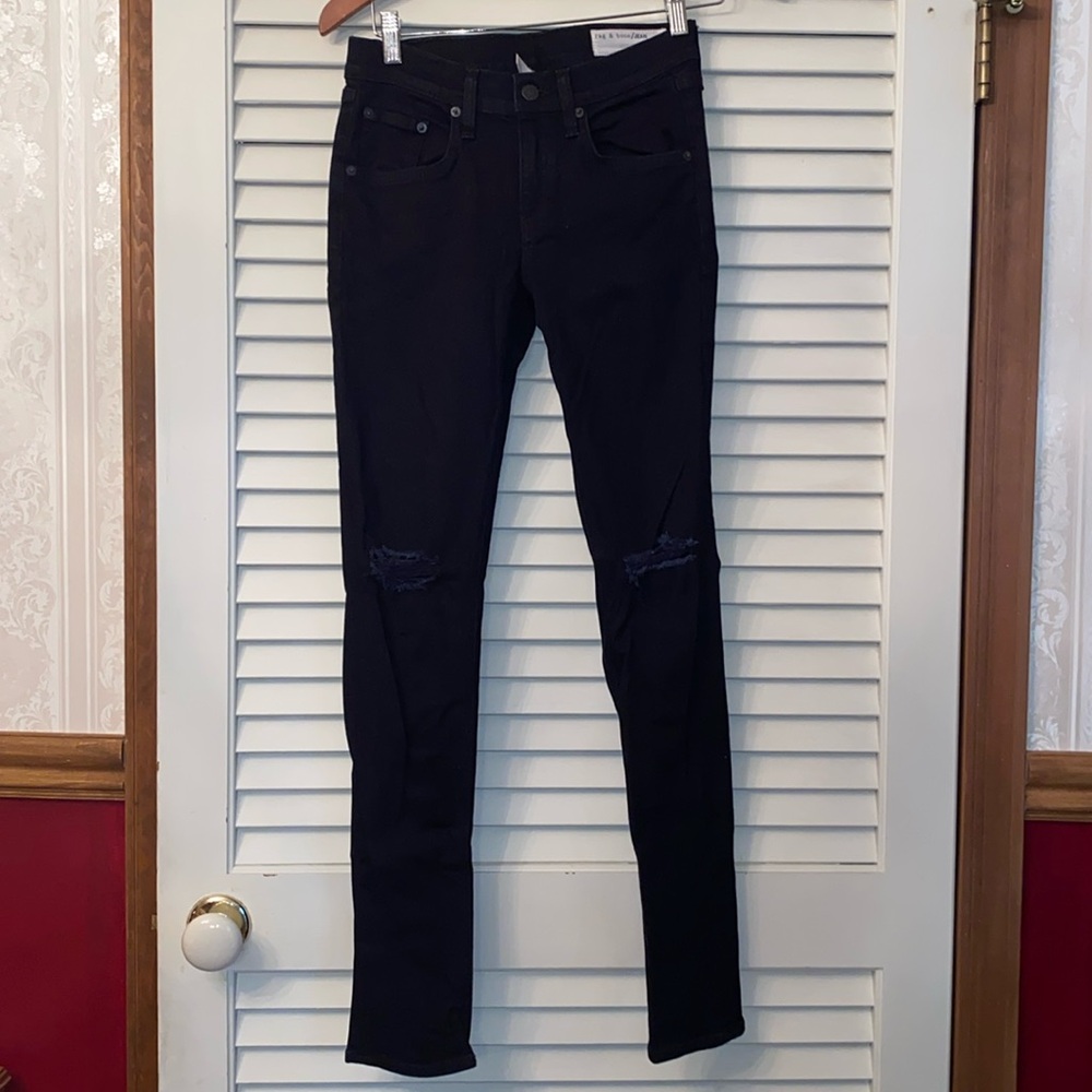 Rag and Bone Coal with holes jeans